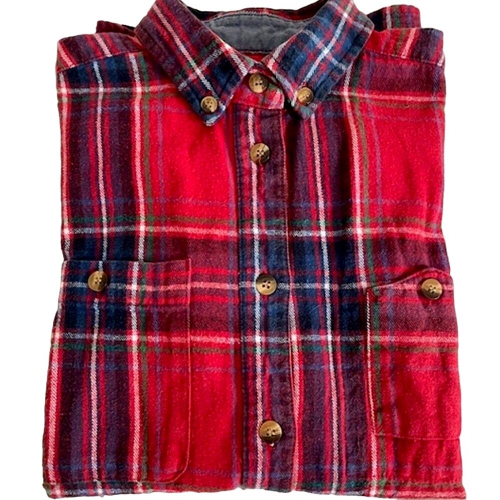 Madewell x Penfield Classic Slim Flannel warm cozy layers red blue plaid pockets - Picture 13 of 13